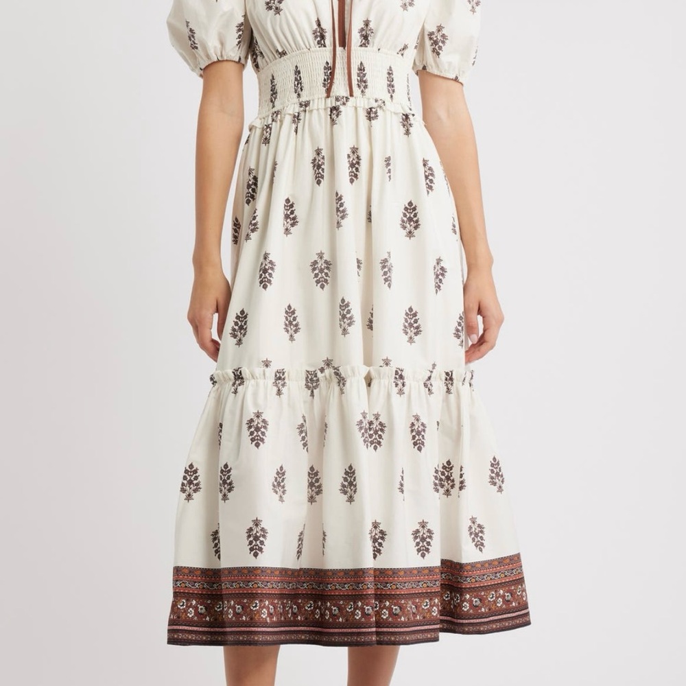 Smocked Puff Sleeve Maxi Dress - Picture 3 of 7